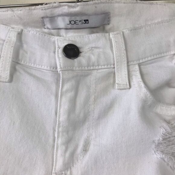 Joe’s Jeans Janel White Denim Roll Up Jean Shorts Size 25 Distressed - Picture 6 of 8